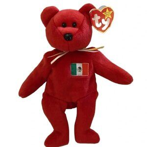 ❤️LAST CALL❤️ Ty beanie baby bear OSITO Mexico teddy bear NEW plushie red green